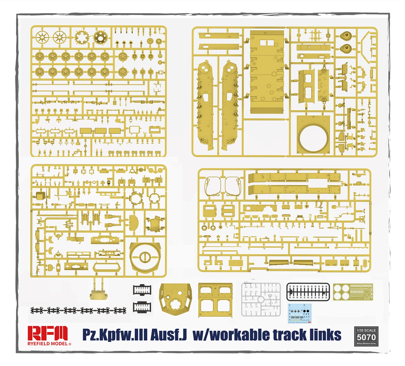 Ryefieldl RM-5070 Pz.Kpfw.Ⅲ Ausf.J 1//35 TANK 2020 NEW