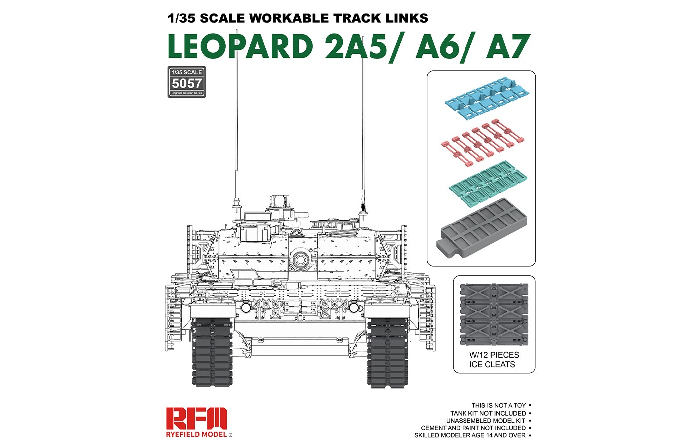 RM-5057 LEOPARD 2A5/A6/A7 WORKABLE TRACK LINKS