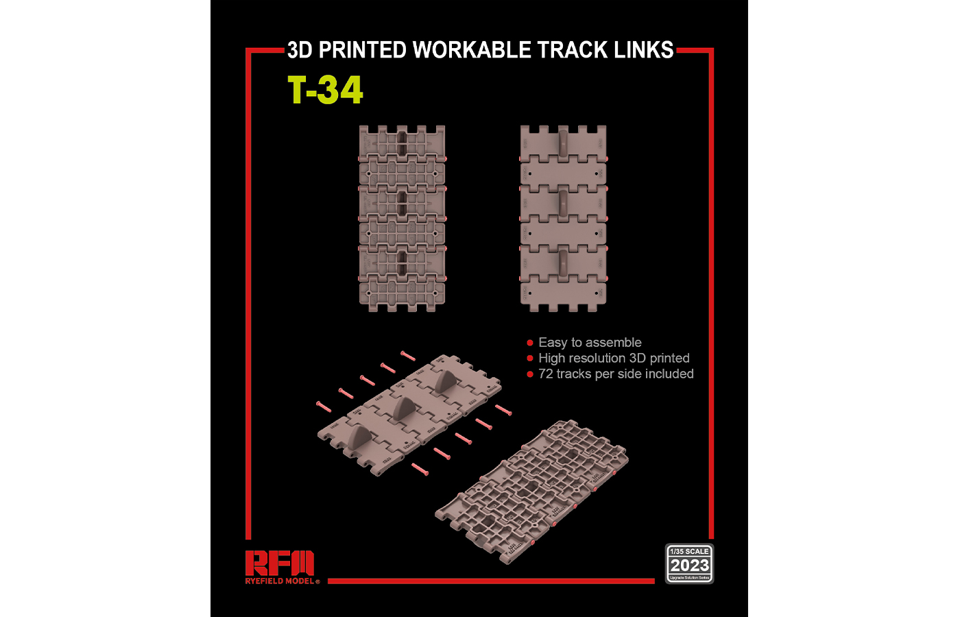 RM-2023  T-34  3D PRINTED WORKABLE TRACK LINKS