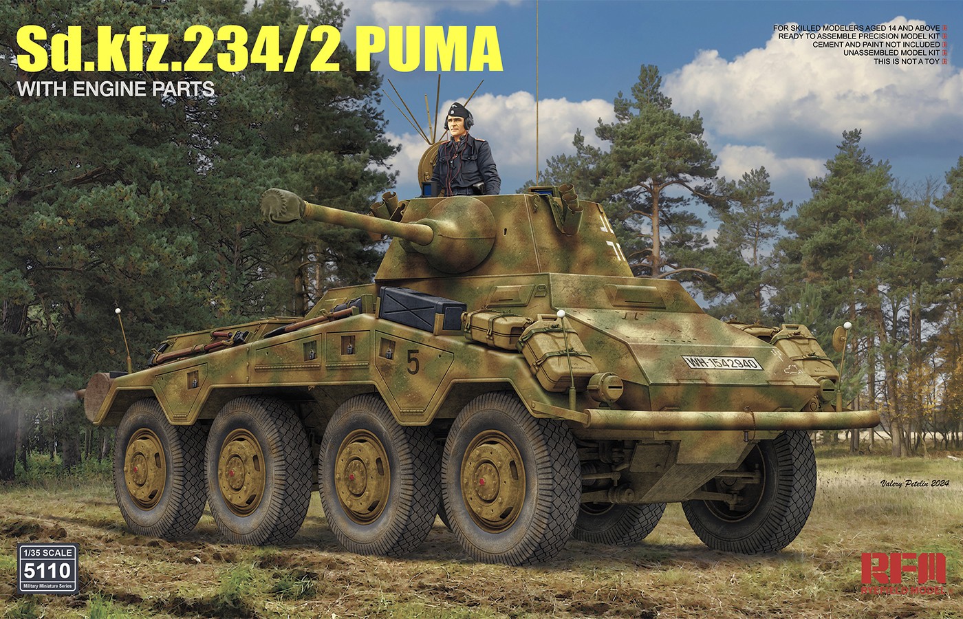 RM-5110 Sd.kfz 234/2 PUMA  WITH ENGINE PARTS